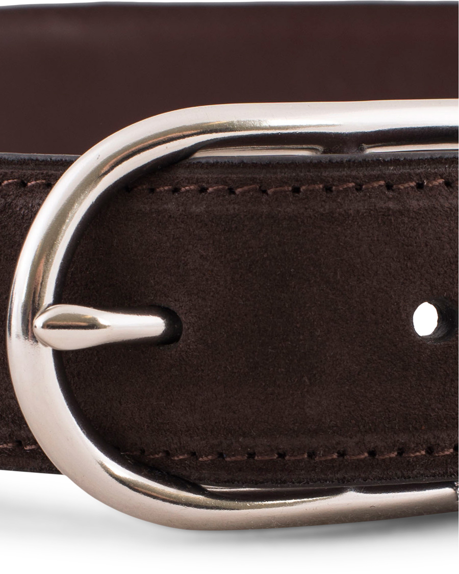 Homme | Polo Ralph Lauren Suede 3,5 cm Belt Mahogany Brown | Polo Ralph Lauren | Suede 3,5 cm Belt Mahogany Brown