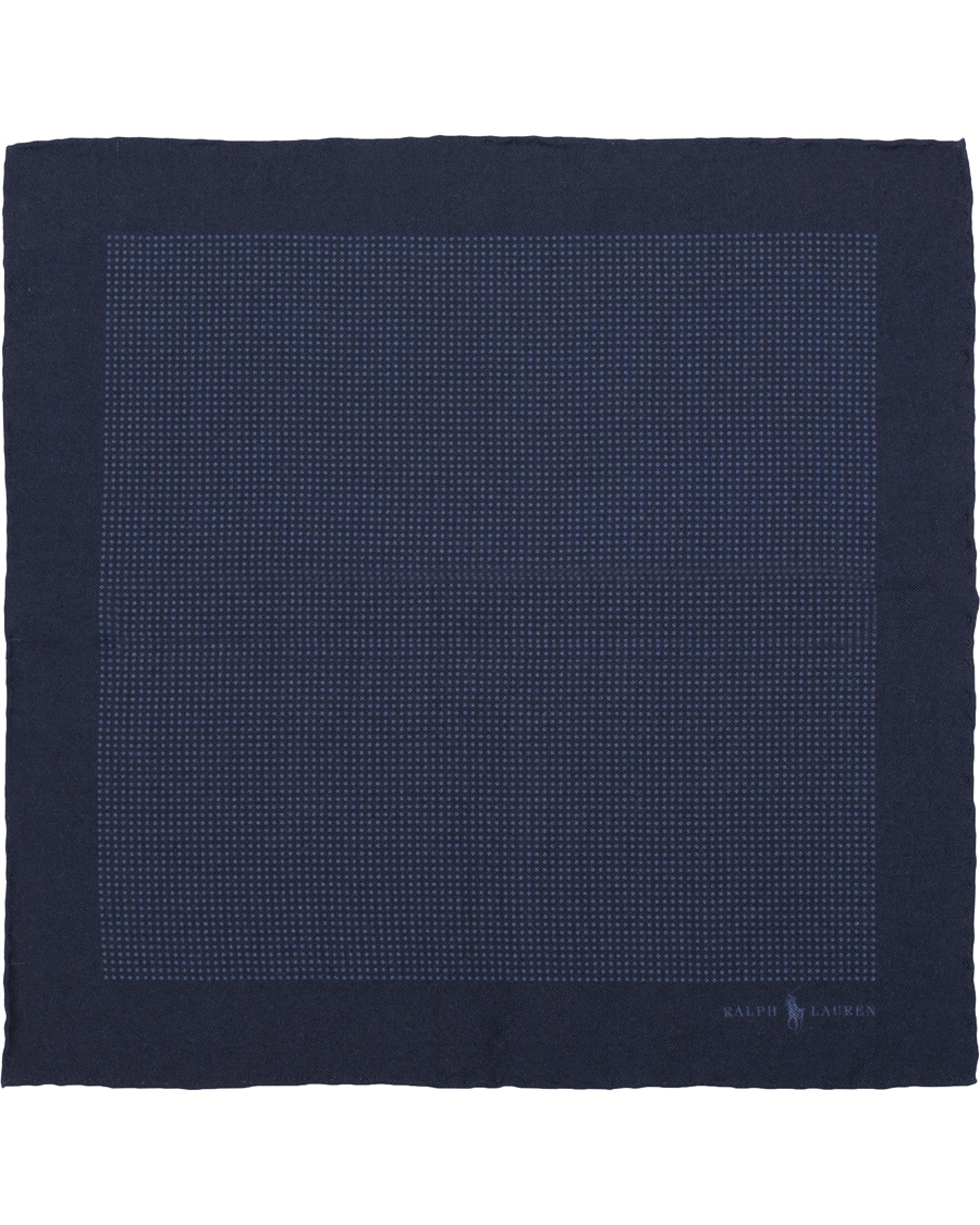 Homme | Polo Ralph Lauren Textured Woolen Print Dot Pocket Square Navy/Blue | Polo Ralph Lauren | Textured Woolen Print Dot Pocket Square Navy/Blue