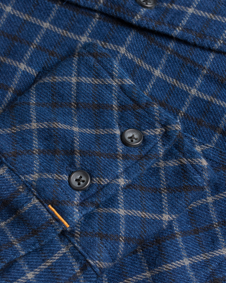 Heren | Overhemden | Nudie Jeans | Gunnar Rope Twill Check Shirt Indigo