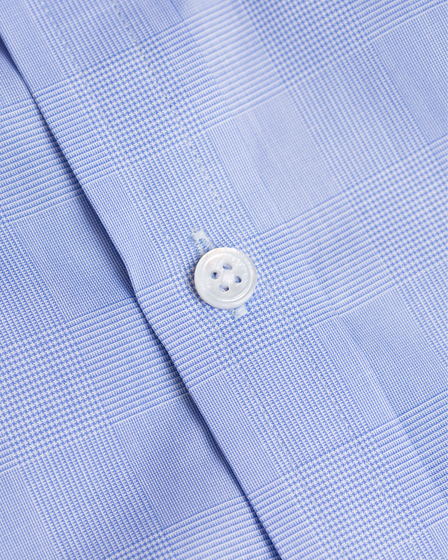 Heren | Overhemden | Turnbull & Asser | Standard Fit Poplin Glencheck Shirt Blue