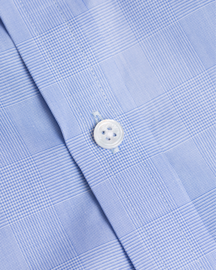 Heren | Overhemden | Turnbull & Asser | Standard Fit Poplin Glencheck Shirt Blue