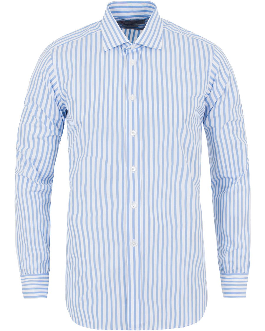 Homme | Chemises | Turnbull & Asser | Slim Fit Bengal Stripe Shirt Light Blue