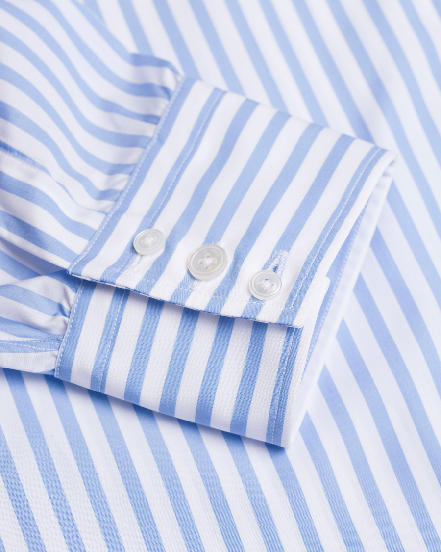 Homme | Chemises | Turnbull & Asser | Slim Fit Bengal Stripe Shirt Light Blue