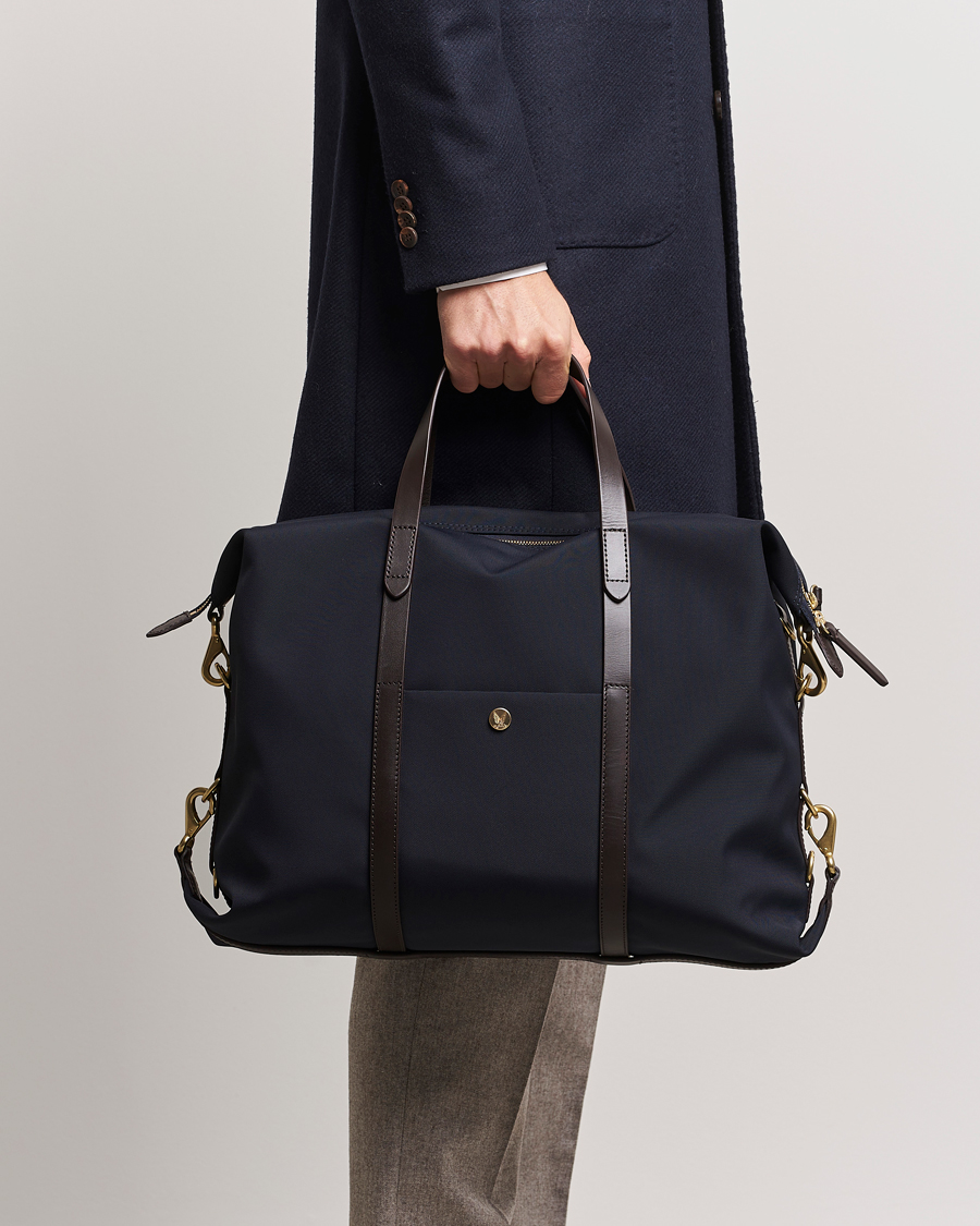 Homme | Sacs | Mismo | M/S Utility Nylon Duffle Bag Navy/Dark Brown