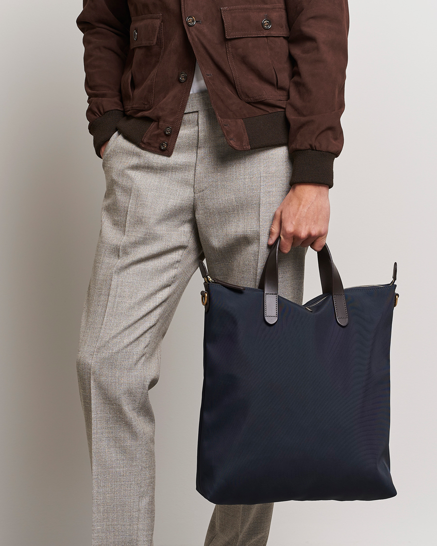 Homme | Mismo M/S Canvas Shopper Navy/Dark Brown | Mismo | M/S Canvas Shopper Navy/Dark Brown