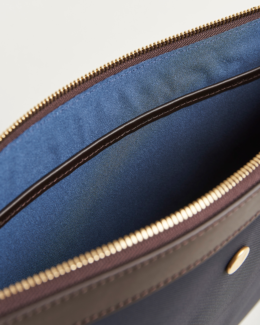 Heren | Tassen | Mismo | M/S Nylon Pouch Large Navy/Dark Brown