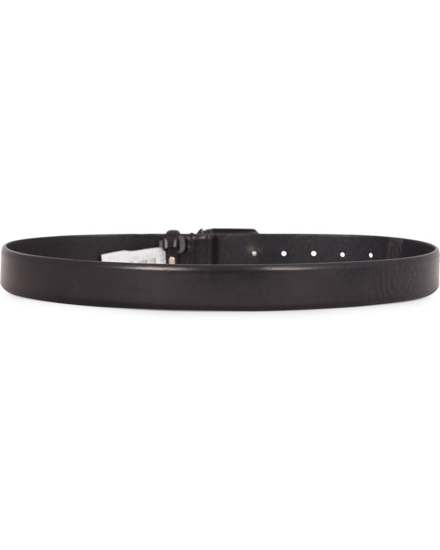 Homme | Morris Plated Logo Leather 3,5 cm Belt Black | Morris | Plated Logo Leather 3,5 cm Belt Black