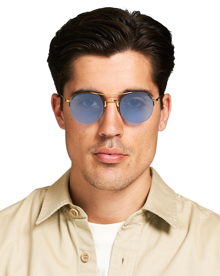 Homme | Thom Browne TB-903 Sunglasses 18 Carat Gold/Navy | Thom Browne | TB-903 Sunglasses 18 Carat Gold/Navy