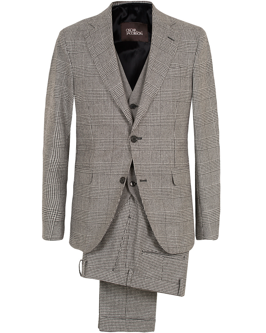 Homme | Costumes | Oscar Jacobson | Egel 3 Piece Split Suit Grey/White