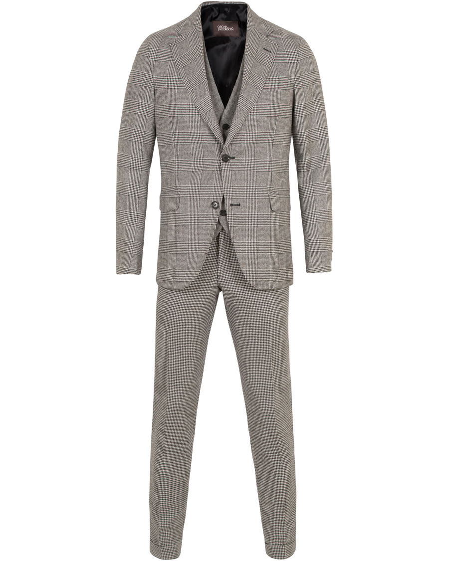 Homme | Costumes | Oscar Jacobson | Egel 3 Piece Split Suit Grey/White