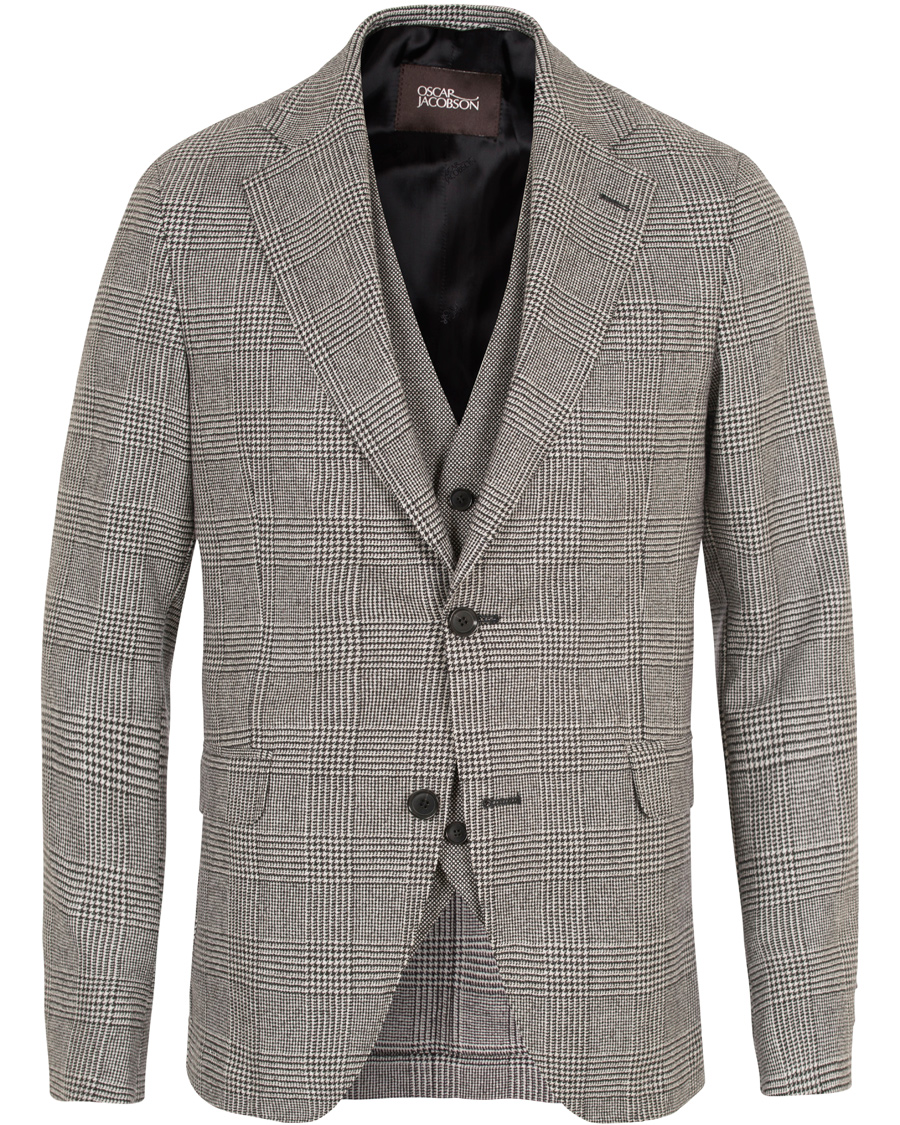 Homme | Costumes | Oscar Jacobson | Egel 3 Piece Split Suit Grey/White