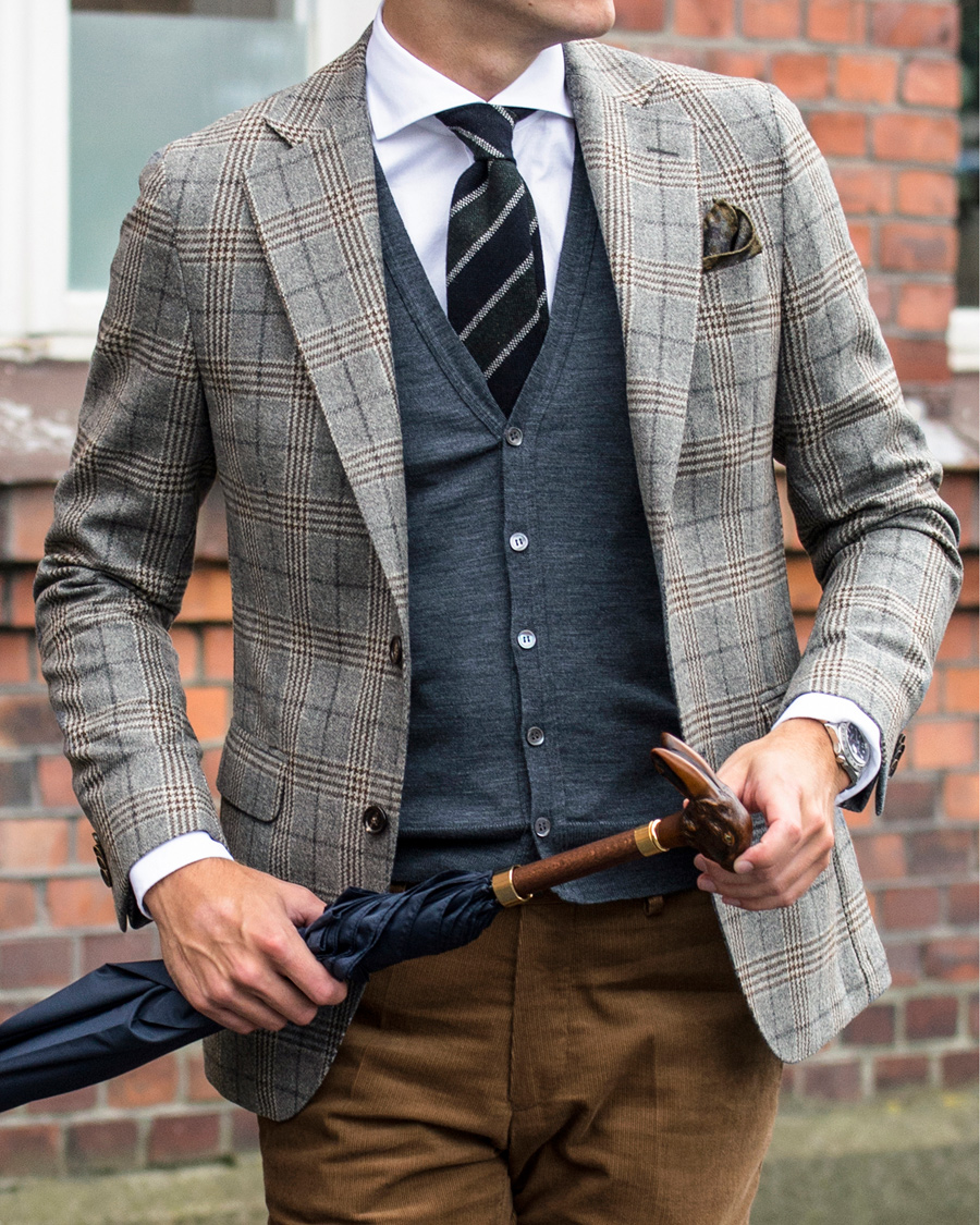 Homme | Blazers | Oscar Jacobson | Egel Check Blazer Grey