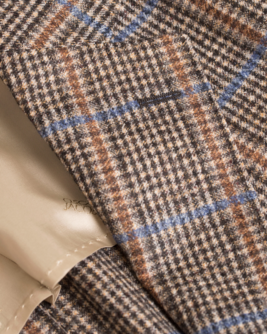 Heren | Blazers | Oscar Jacobson | Epic Check Fratelli Tallia Di Delfino Blazer Brown