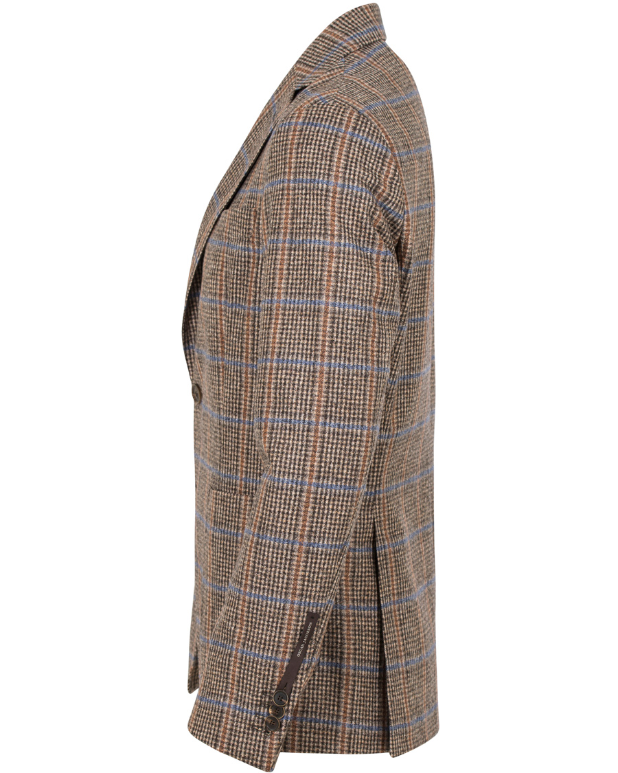 Heren | Blazers | Oscar Jacobson | Epic Check Fratelli Tallia Di Delfino Blazer Brown