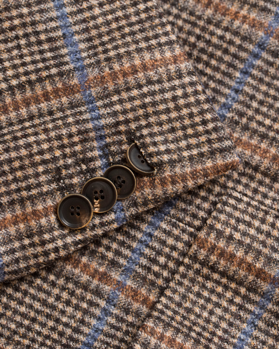Heren | Blazers | Oscar Jacobson | Epic Check Fratelli Tallia Di Delfino Blazer Brown