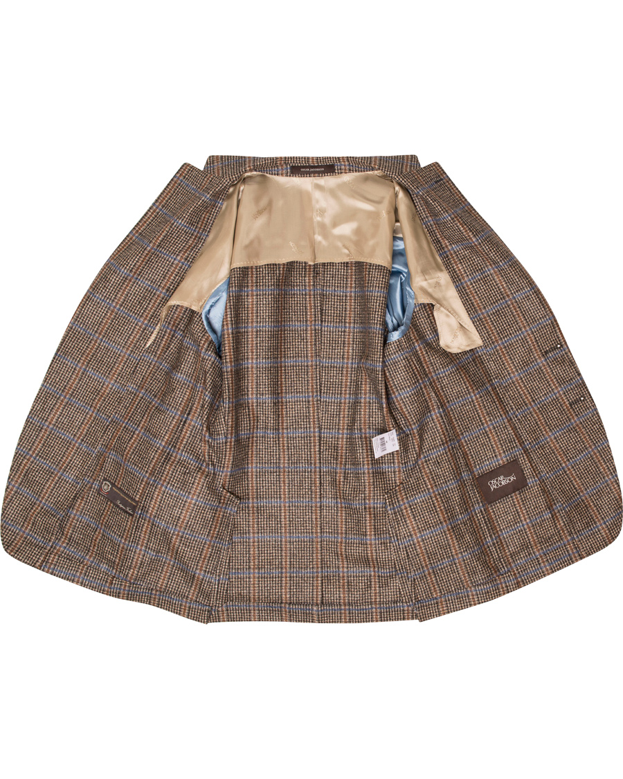 Heren | Blazers | Oscar Jacobson | Epic Check Fratelli Tallia Di Delfino Blazer Brown