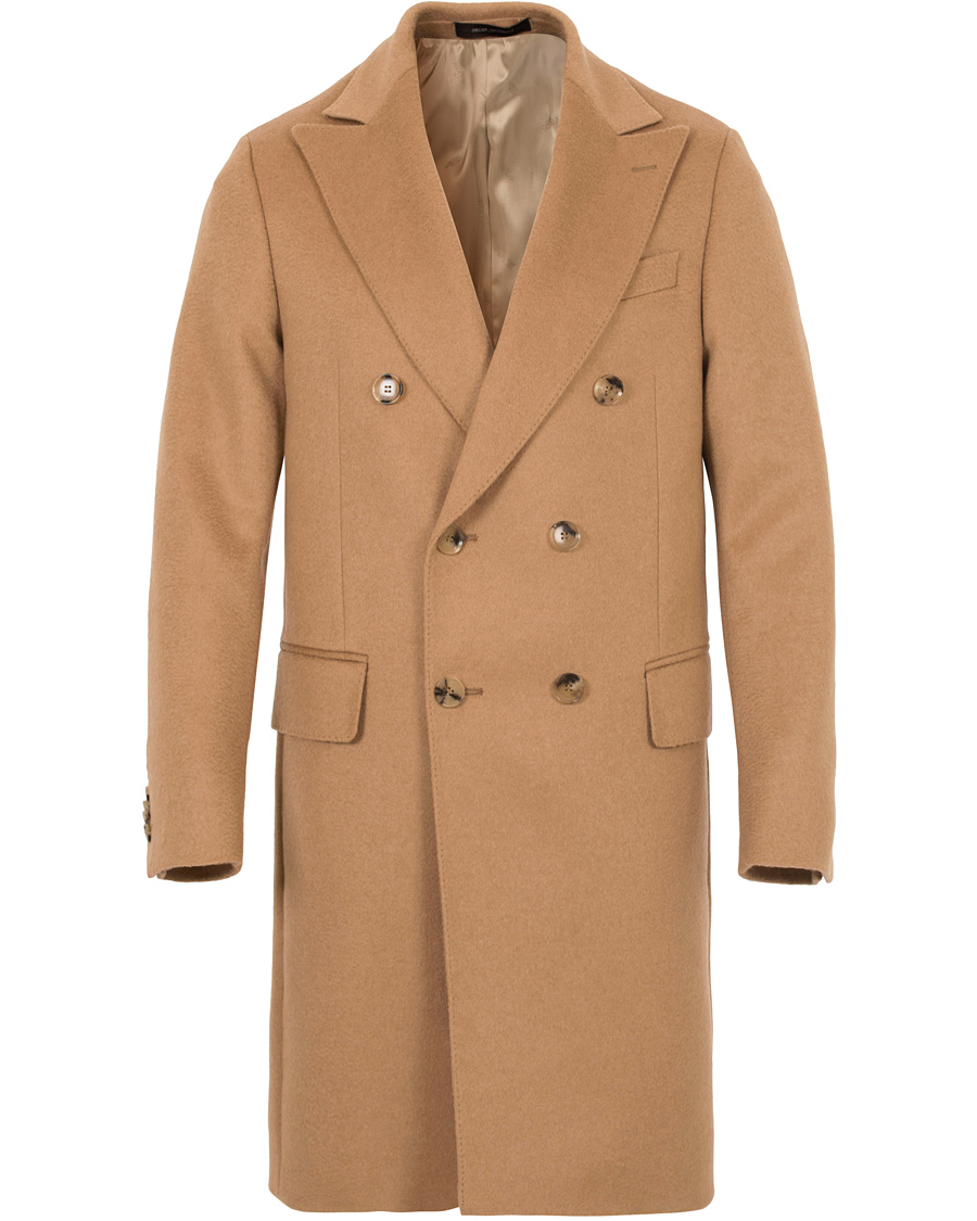 Homme | Manteaux Et Vestes | Oscar Jacobson | Saul Double Breasted Camelhair Coat Light Brown