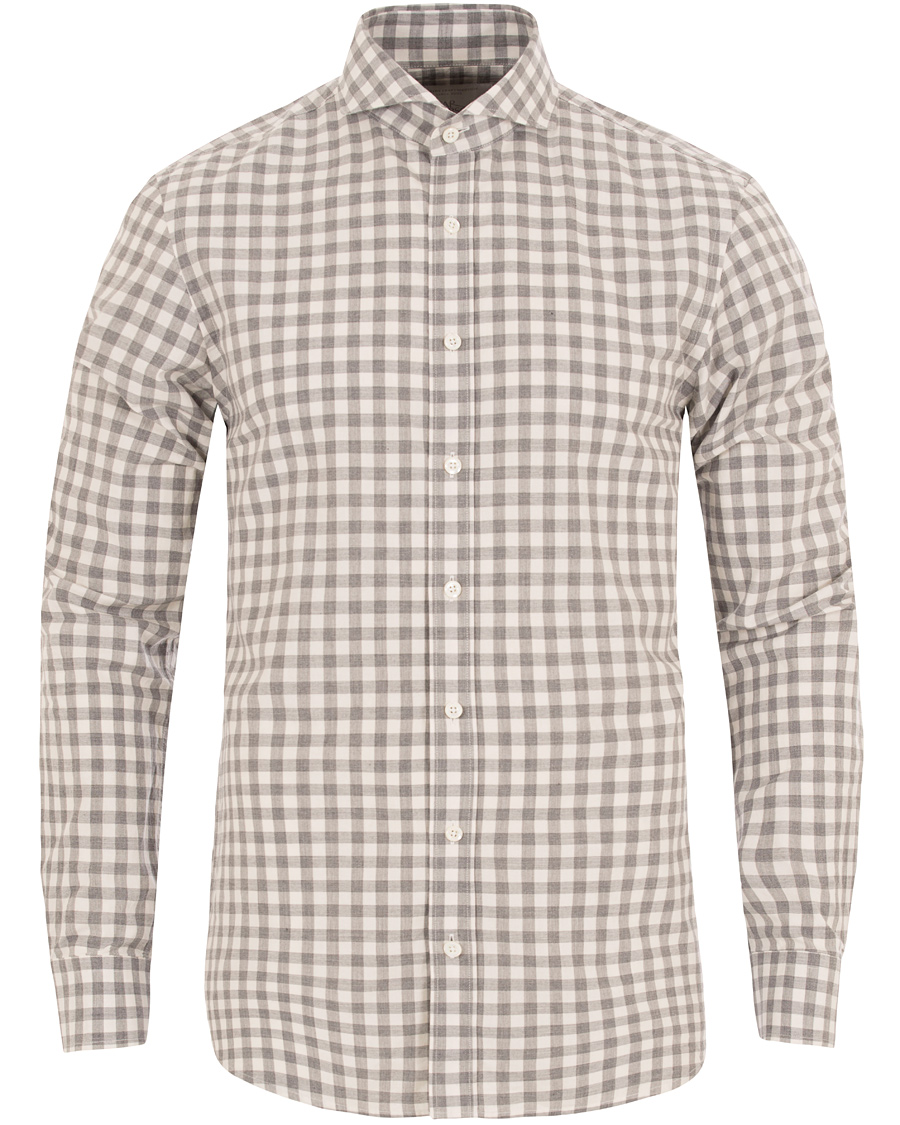 Homme | Chemises | Oscar Jacobson | Herman 2 Flannel Check Shirt Grey