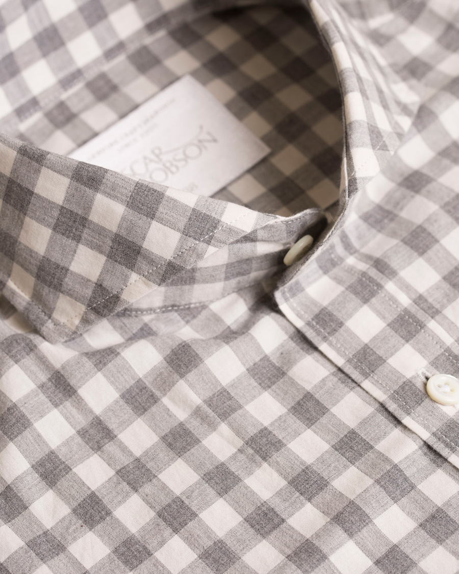 Homme | Chemises | Oscar Jacobson | Herman 2 Flannel Check Shirt Grey
