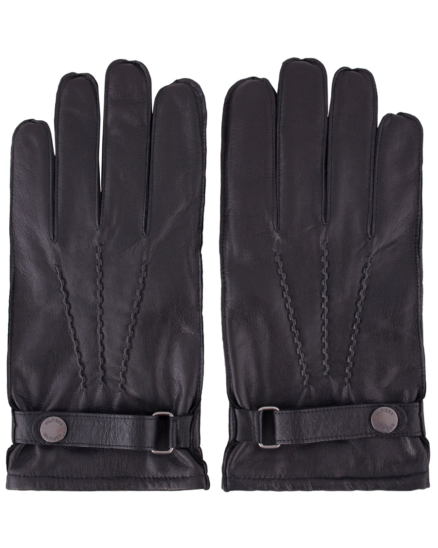 Heren | Tommy Hilfiger Ferron Leather Gloves Flag Black | Tommy Hilfiger | Ferron Leather Gloves Flag Black
