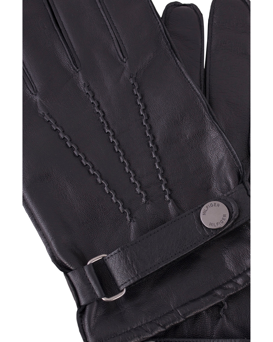 Heren | Tommy Hilfiger Ferron Leather Gloves Flag Black | Tommy Hilfiger | Ferron Leather Gloves Flag Black