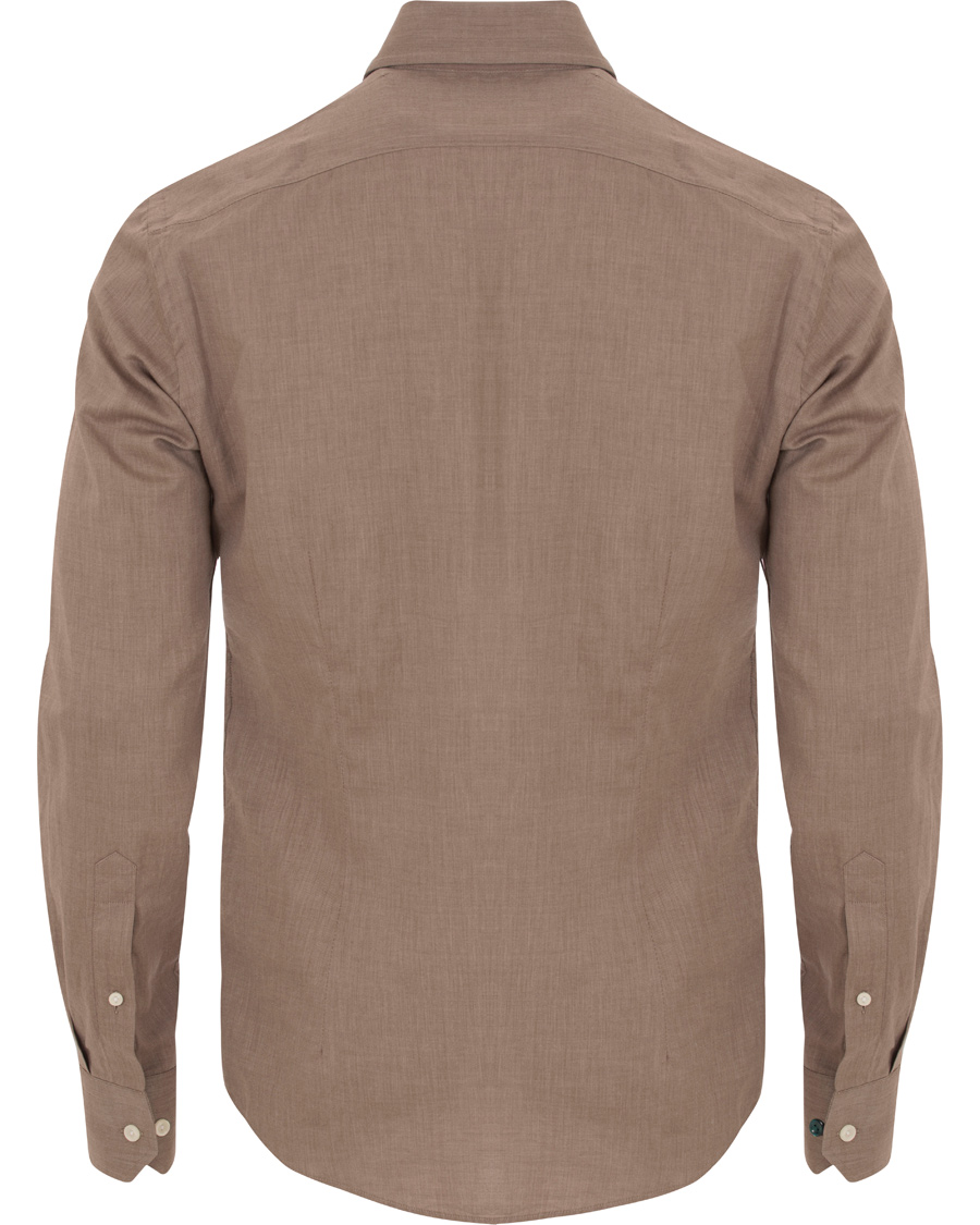 Homme | Chemises | Eton | Slim Fit Green Ribbon Flannel Shirt Light Brown