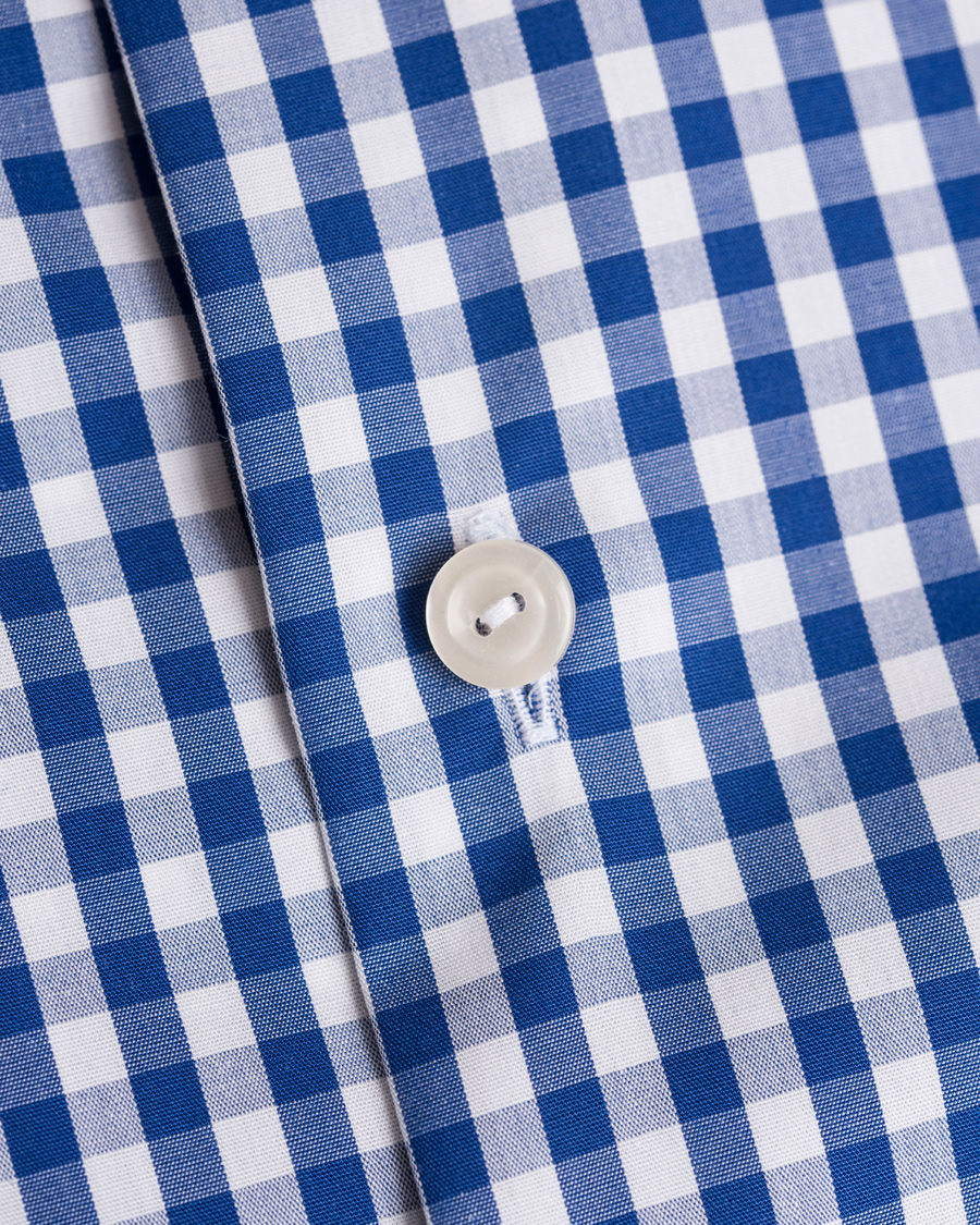 Homme | Chemises | Eton | Slim Fit Poplin Check Shirt Blue