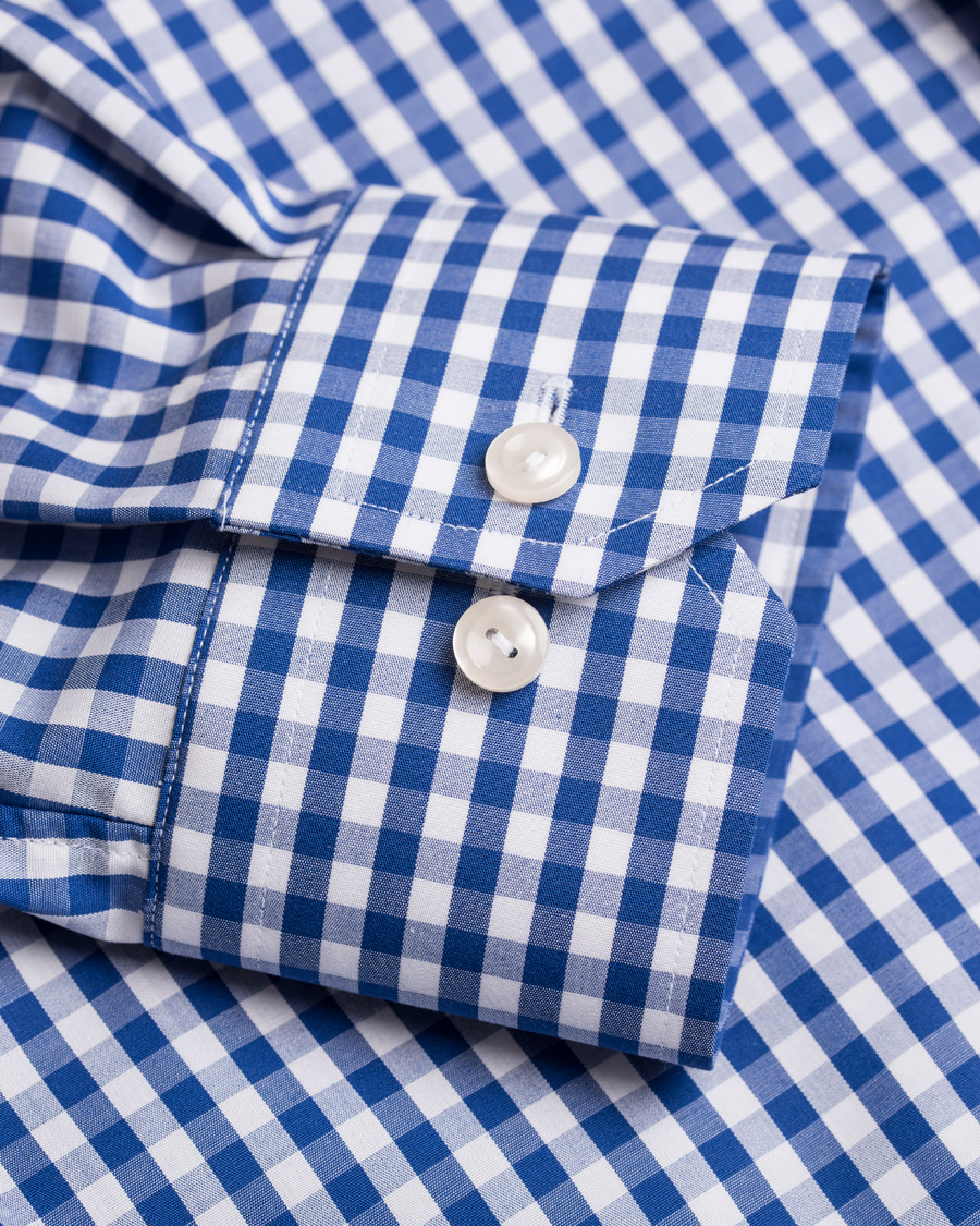 Homme | Chemises | Eton | Slim Fit Poplin Check Shirt Blue