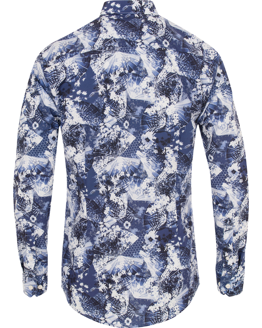 Heren | Overhemden | Eton | Slim Fit Flower Twill Shirt Blue