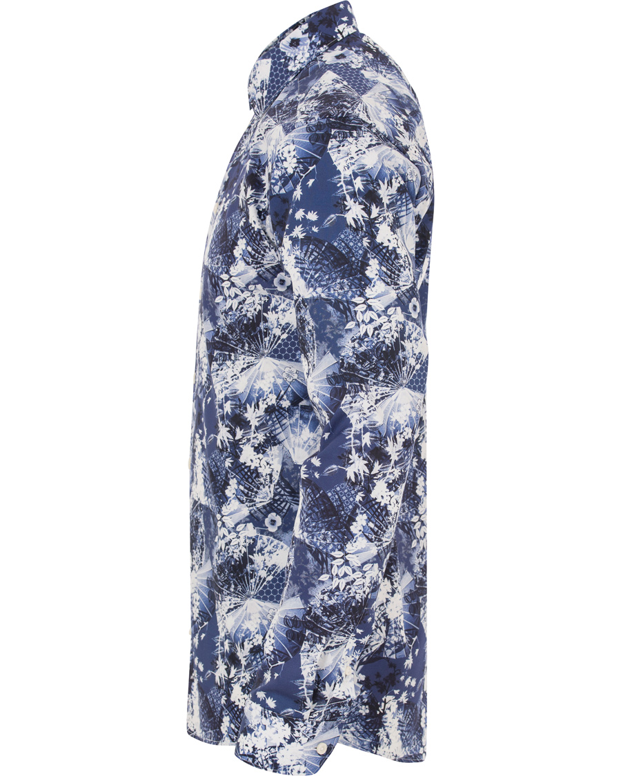 Heren | Overhemden | Eton | Slim Fit Flower Twill Shirt Blue