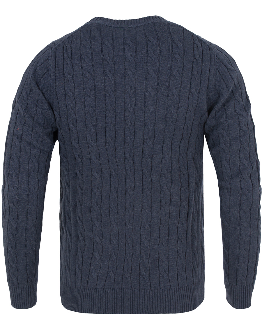 Homme | Pulls Et Tricots | GANT | Cotton Cable Crew Pullover Dark Blue Indigo