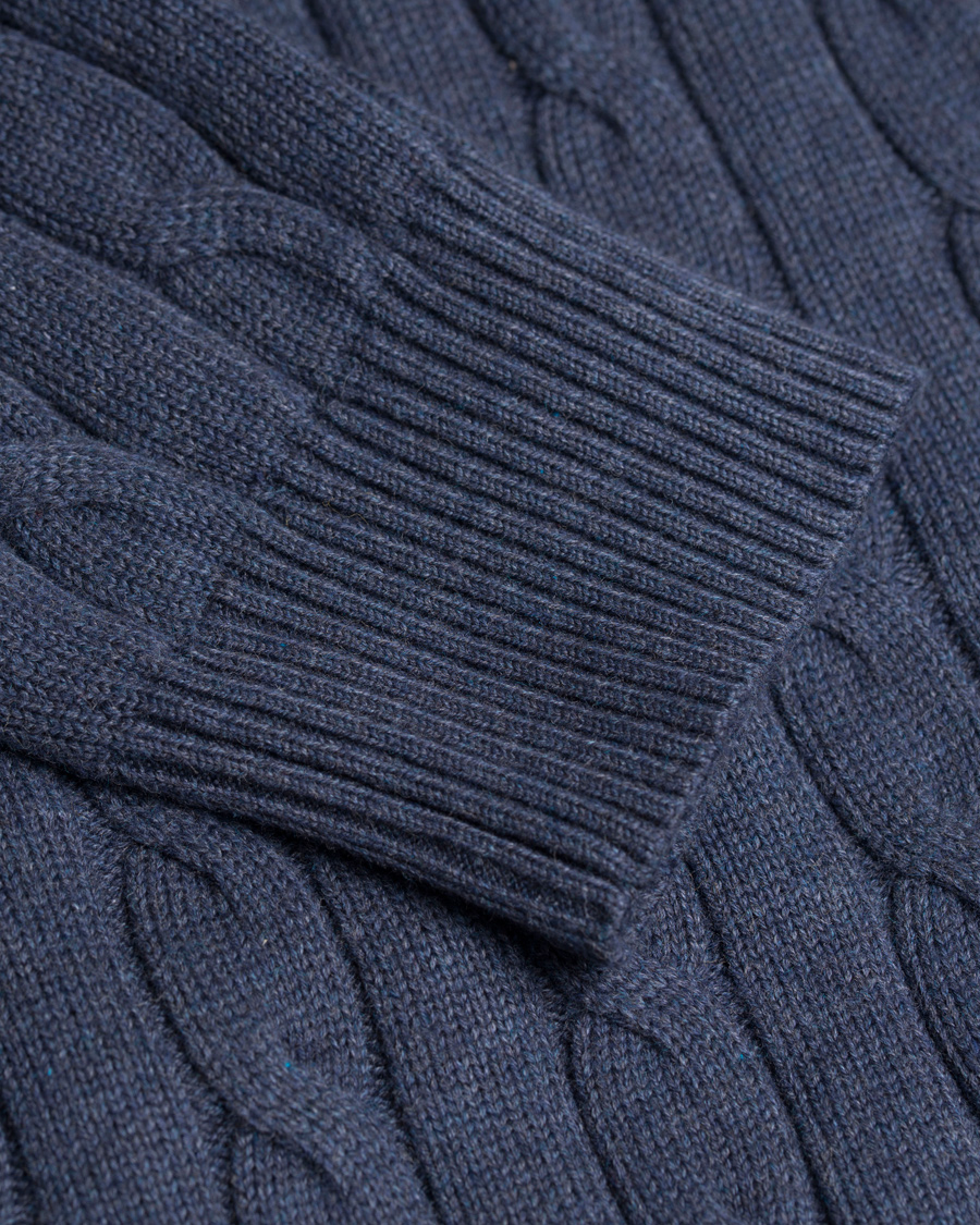 Homme | Pulls Et Tricots | GANT | Cotton Cable Crew Pullover Dark Blue Indigo