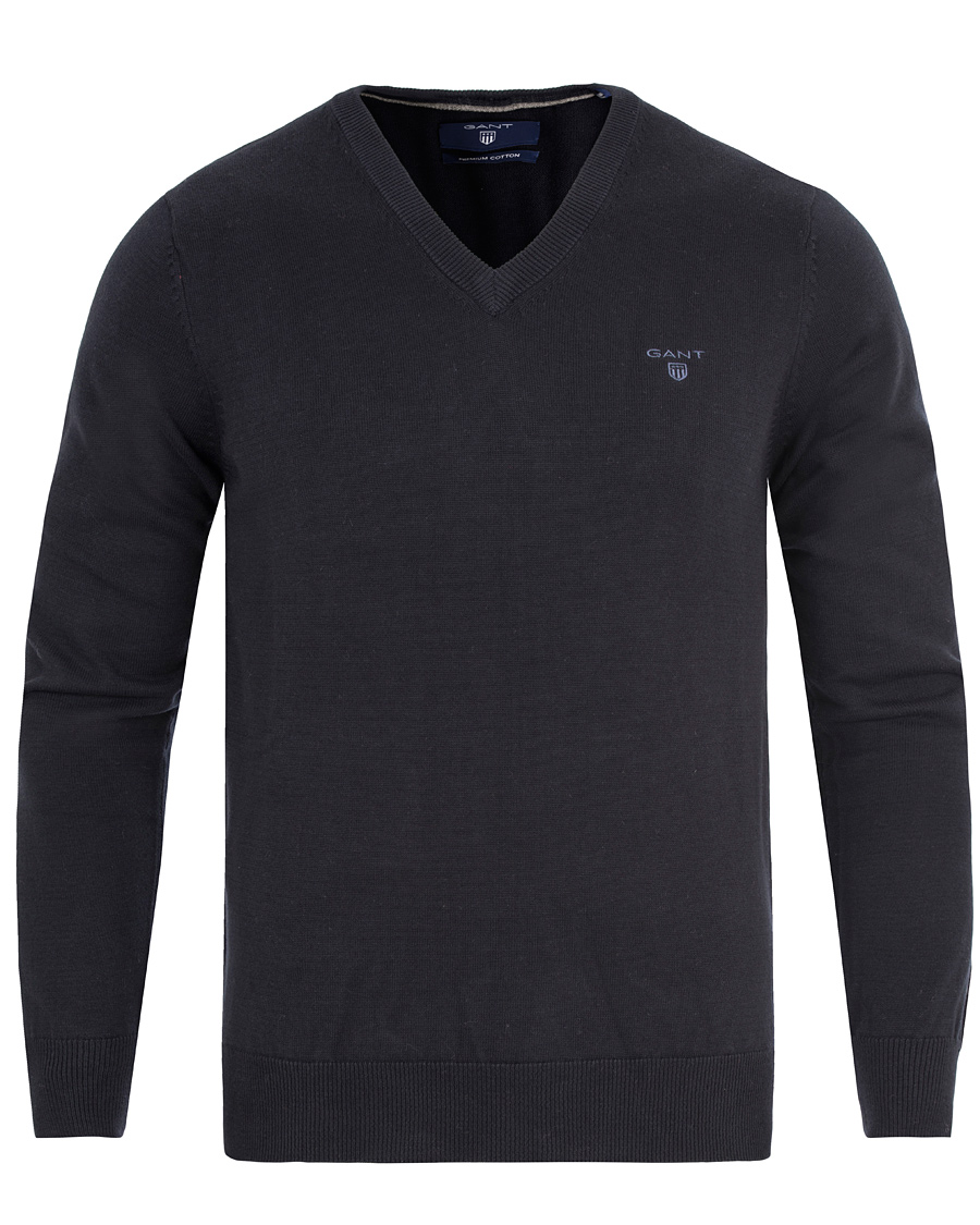 Homme | Pulls Et Tricots | GANT | Lightweight Cotton V-Neck Navy