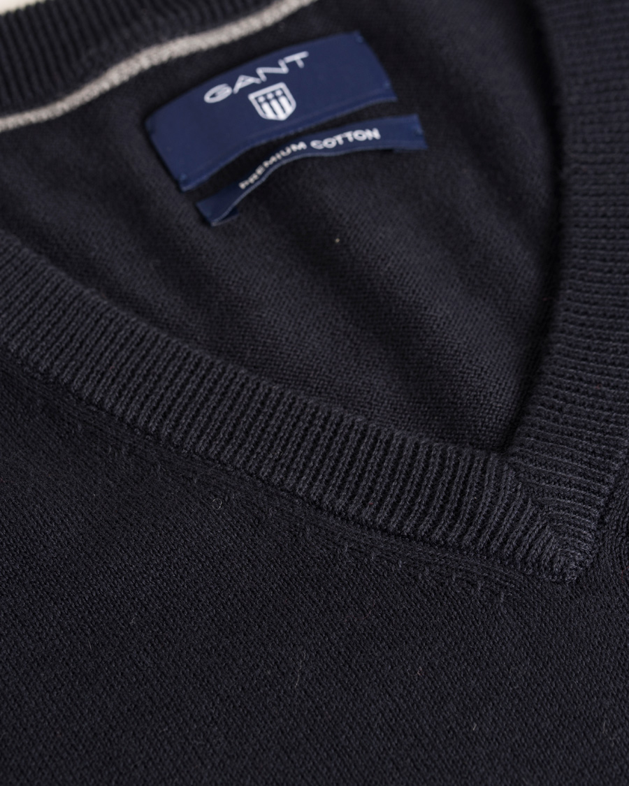Homme | Pulls Et Tricots | GANT | Lightweight Cotton V-Neck Navy