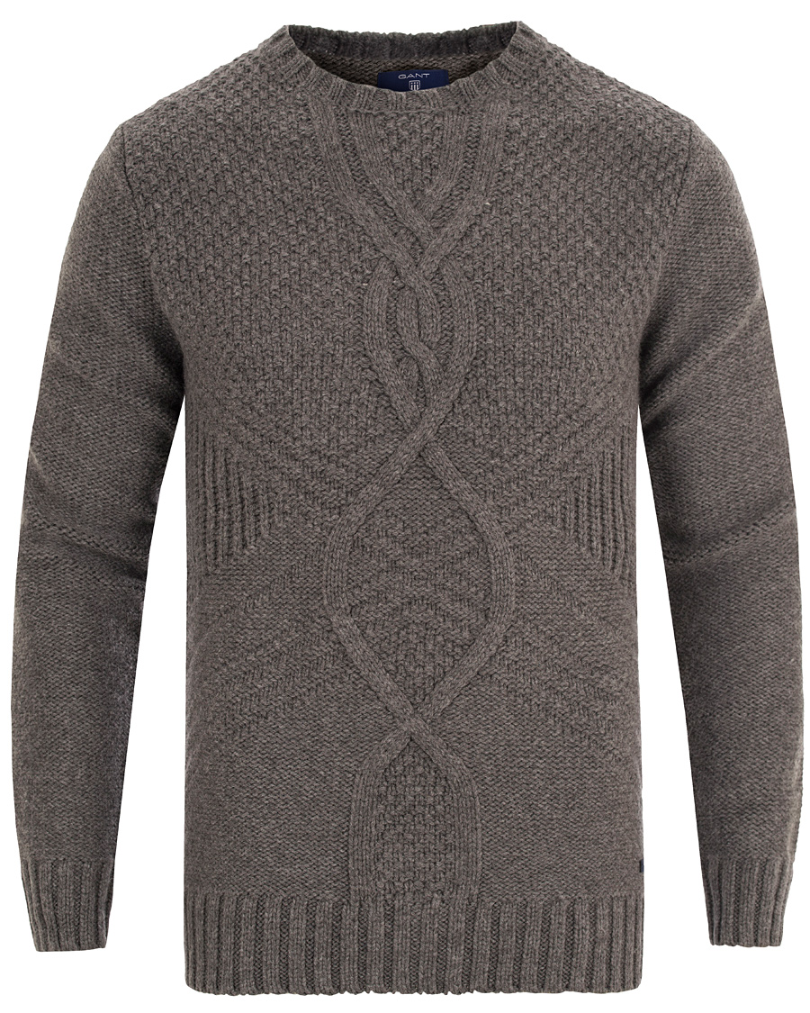 Homme | Pulls Et Tricots | GANT | Cross Cable Crew Antracite Melange