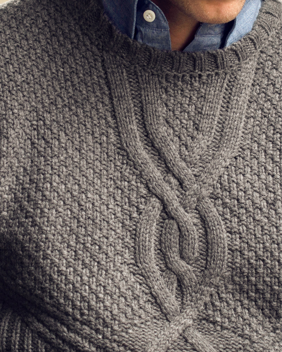 Homme | Pulls Et Tricots | GANT | Cross Cable Crew Antracite Melange