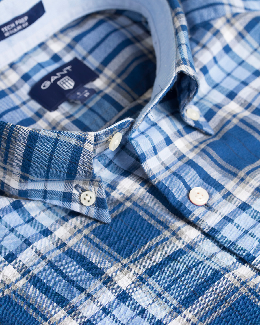 Heren | Overhemden | GANT | Tech Prep Oxford Gingham Regular Fit Shirt Yale Blue