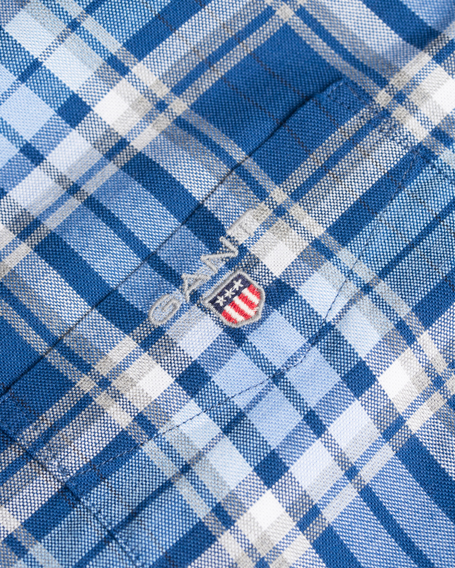 Heren | Overhemden | GANT | Tech Prep Oxford Gingham Regular Fit Shirt Yale Blue