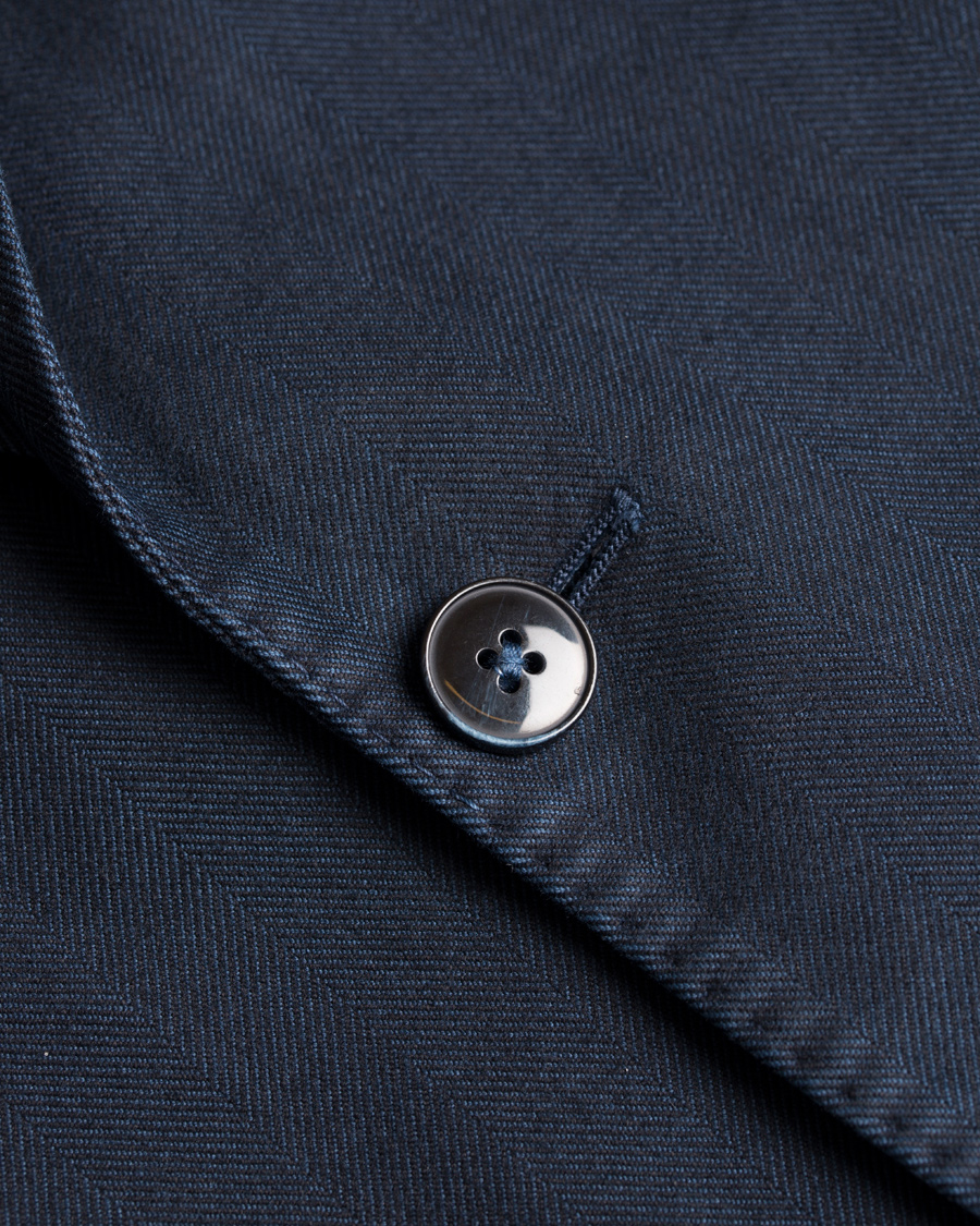 Homme | Blazers | L.B.M. 1911 | Jack Regular Cotton Herringbone Blazer Navy
