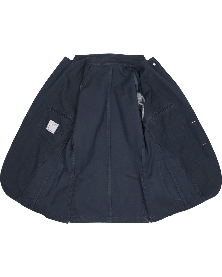 Homme | Blazers | L.B.M. 1911 | Jack Regular Cotton Herringbone Blazer Navy