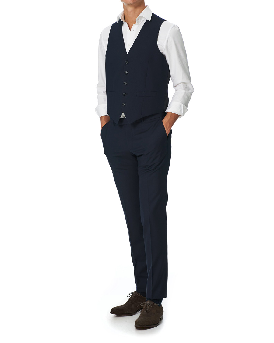 Homme | Blazers | Oscar Jacobson | Carlo Waistcoat Navy