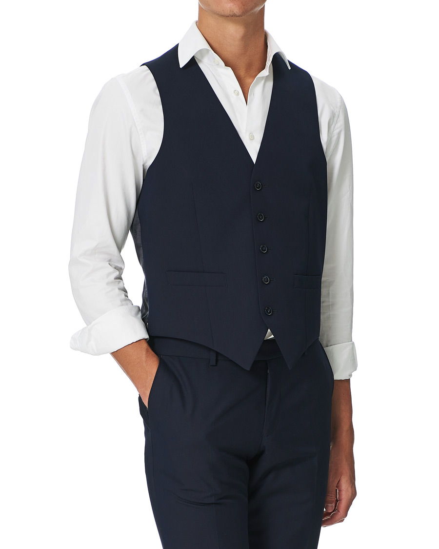 Homme | Blazers | Oscar Jacobson | Carlo Waistcoat Navy