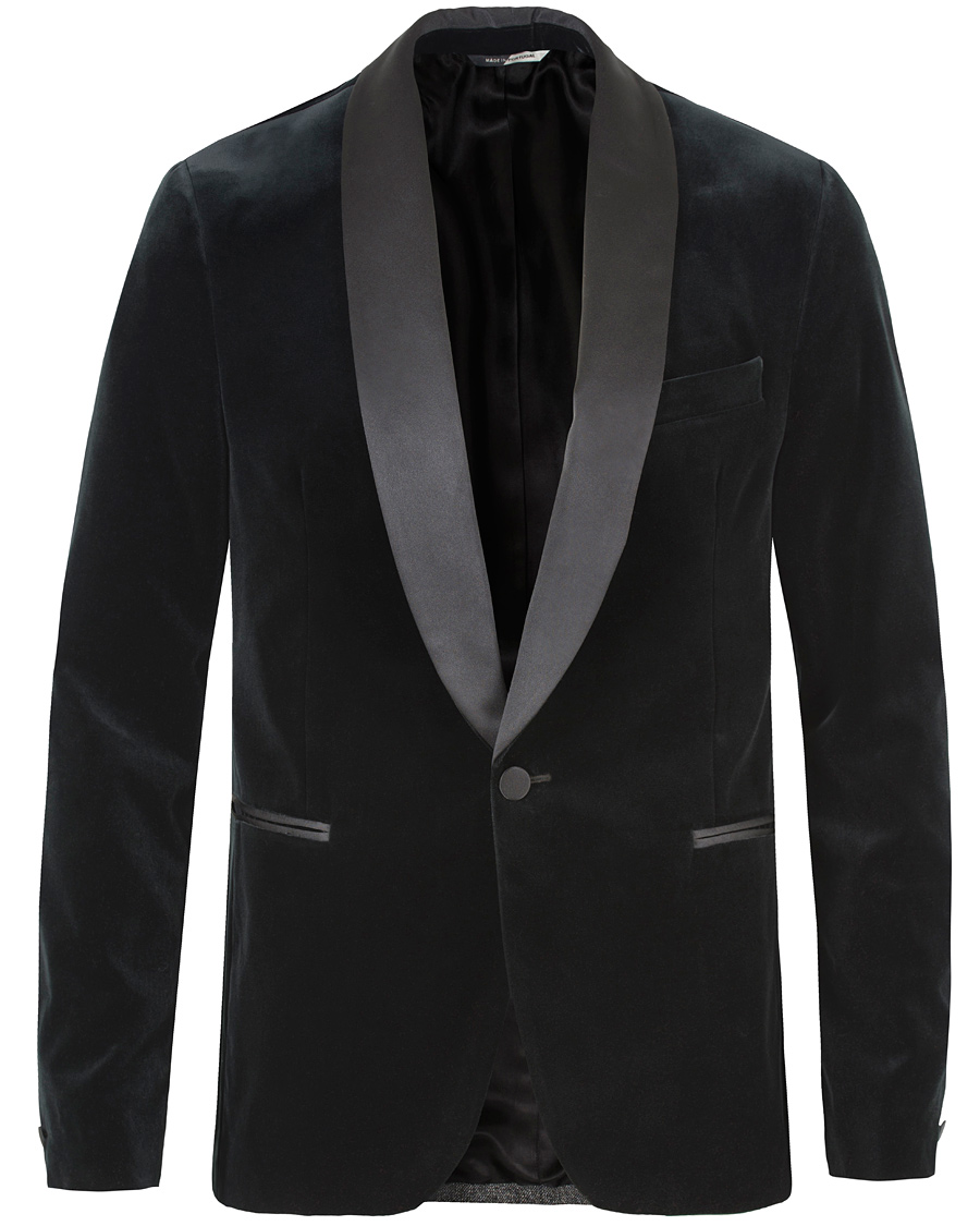 Heren | Blazers | J.Lindeberg | Savile Velvet Shawl Collar Tuxedo Dark Green