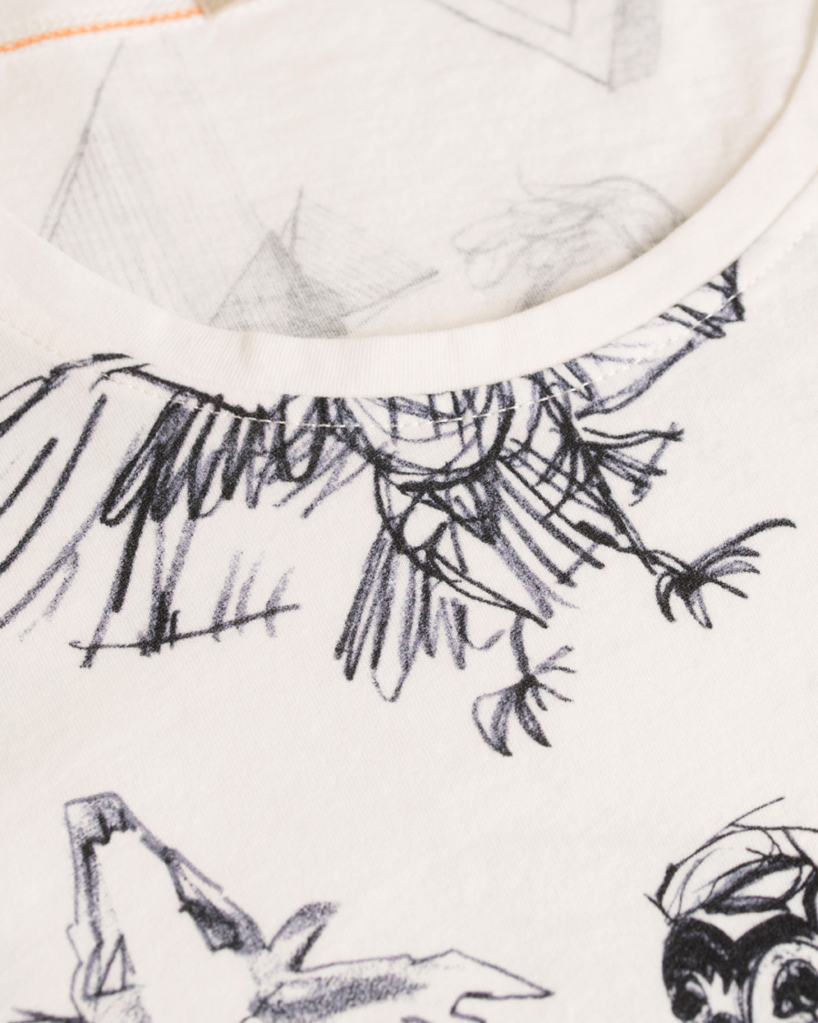Homme | T-shirts | Nudie Jeans | O-neck Tattoo Sketches Tee Off White