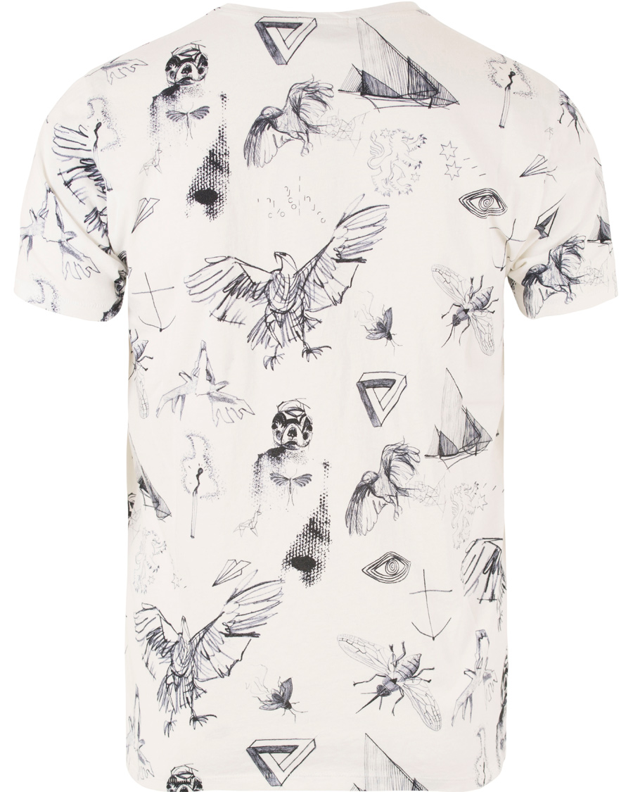 Homme | T-shirts | Nudie Jeans | O-neck Tattoo Sketches Tee Off White