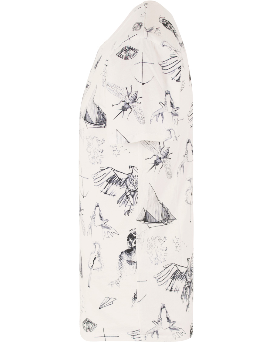 Homme | T-shirts | Nudie Jeans | O-neck Tattoo Sketches Tee Off White
