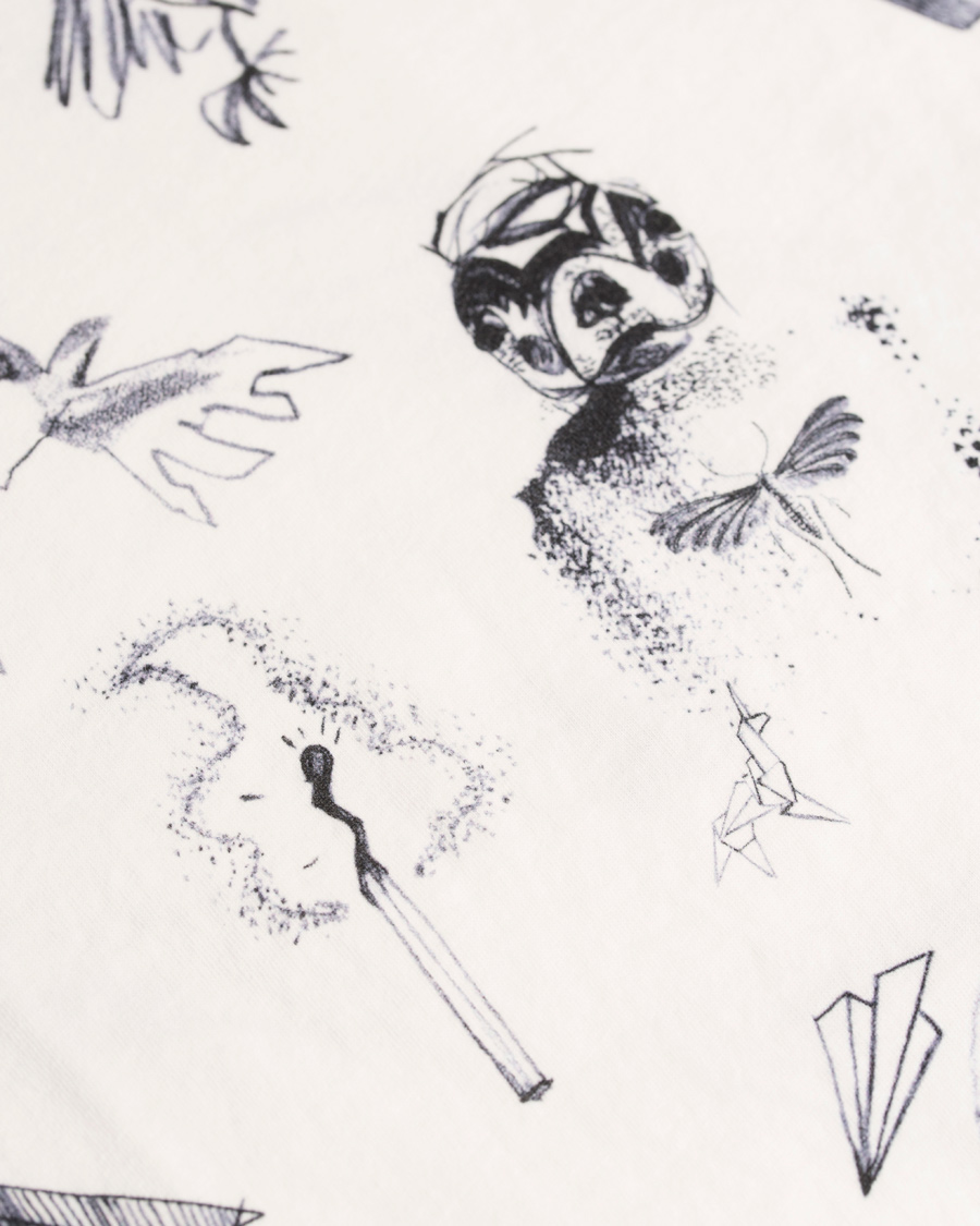 Homme | T-shirts | Nudie Jeans | O-neck Tattoo Sketches Tee Off White