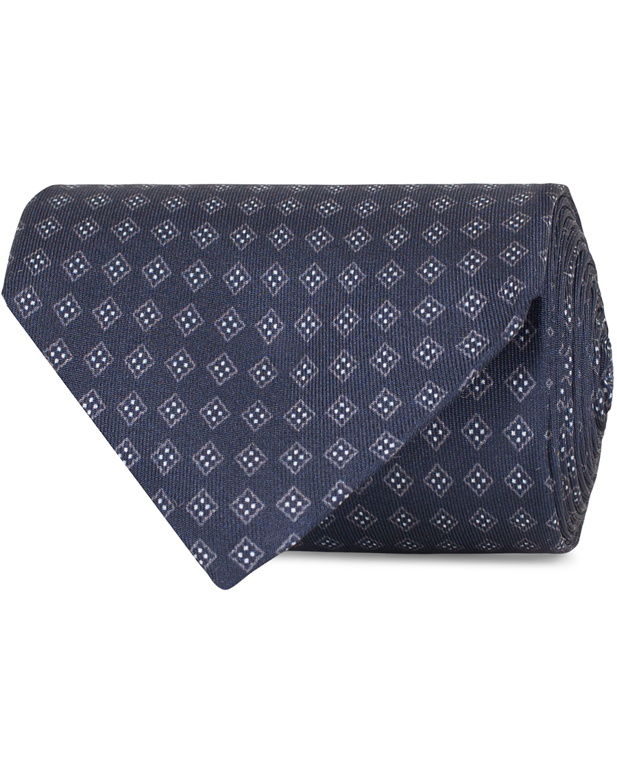 Homme | Oscar Jacobson Medallion Silk 8,5 cm Tie Blue | Oscar Jacobson | Medallion Silk 8,5 cm Tie Blue