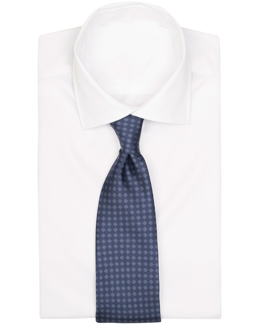 Homme | Oscar Jacobson Medallion Silk 8,5 cm Tie Blue | Oscar Jacobson | Medallion Silk 8,5 cm Tie Blue