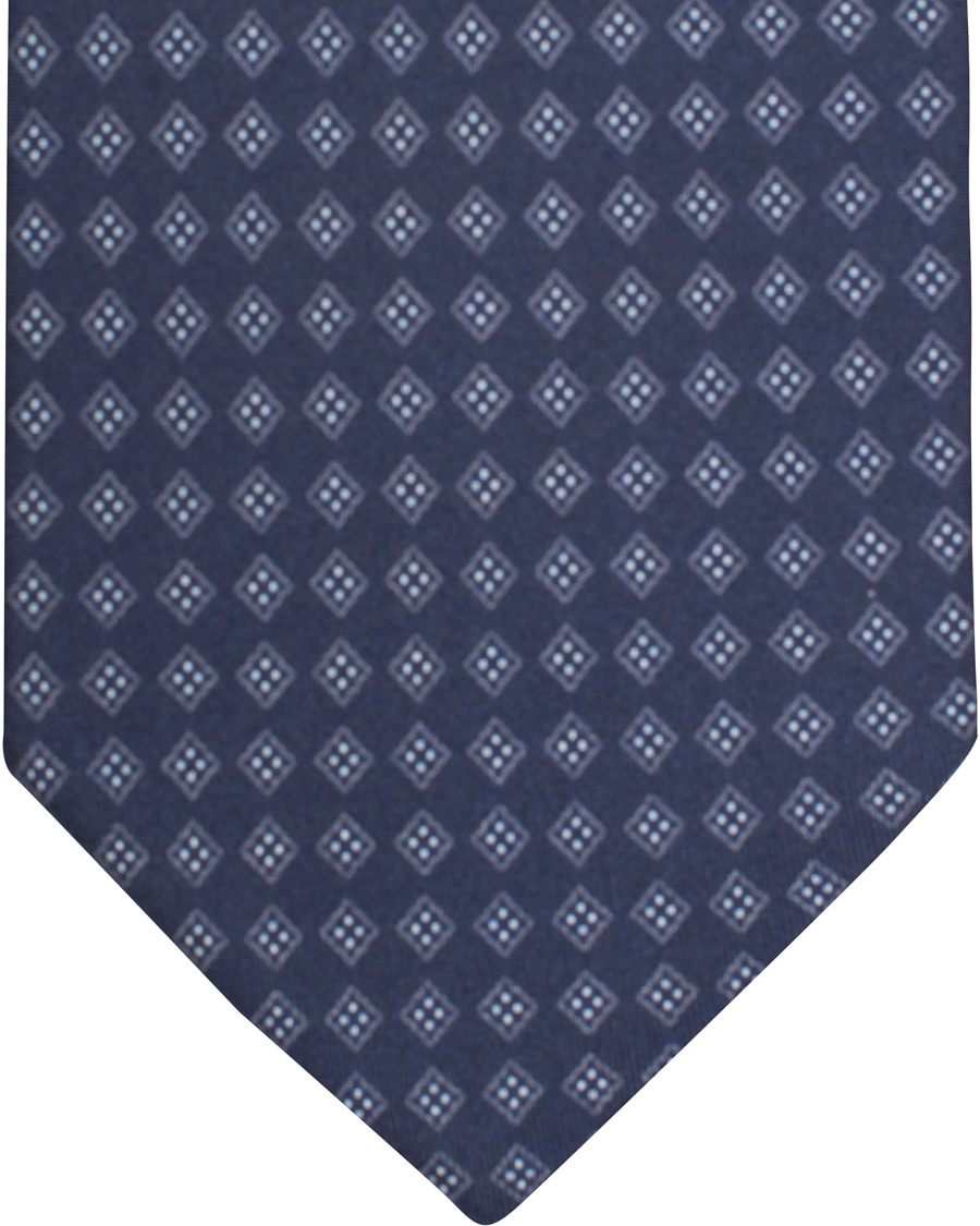 Homme | Oscar Jacobson Medallion Silk 8,5 cm Tie Blue | Oscar Jacobson | Medallion Silk 8,5 cm Tie Blue